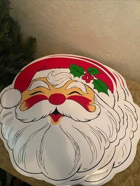 Lot of 8 Vintage Town & Country Santa Face Vinyl Placemats NWT